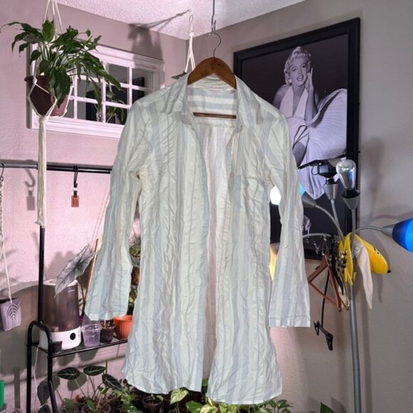 Victoria's Secret Striped Button Down Sleep Shirt Pajama Top Loungewear Women's - Picture 1 of 10